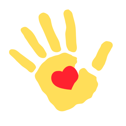 Yellow hand with heart